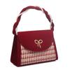 Women'S Bag, Red Niche Thousand Bird Grid, Large Capacity Diagonal Bag, Wedding Gift, Bridal Wedding Bag