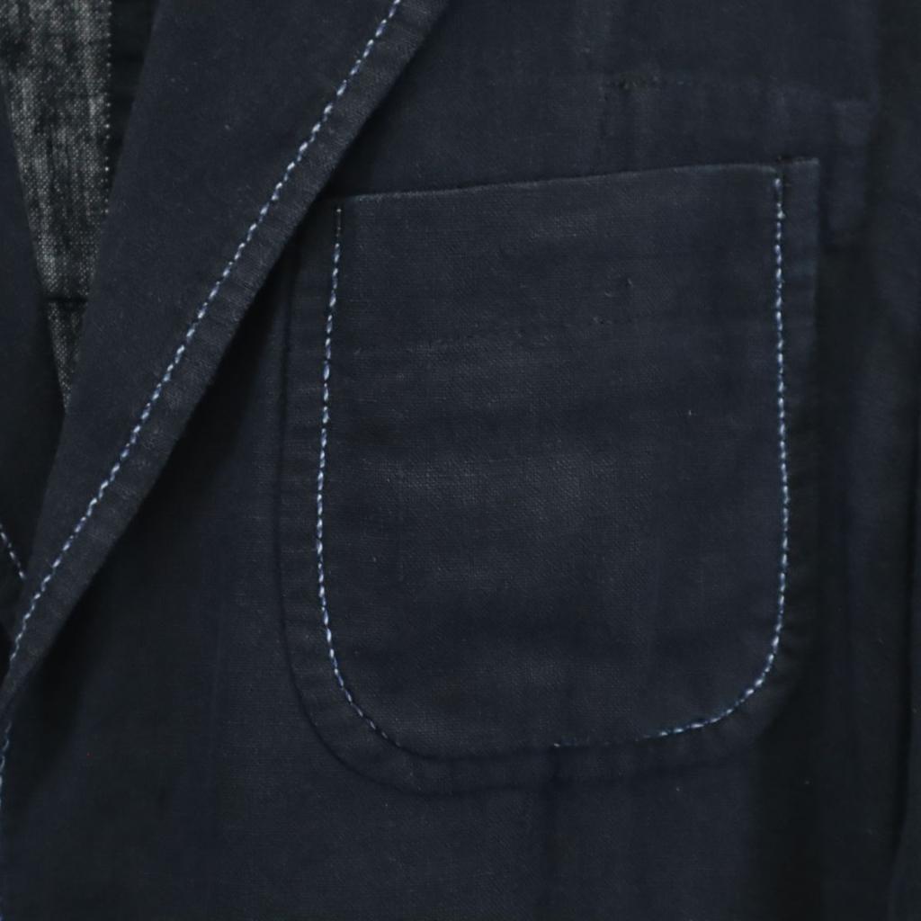 ISSEY MIYAKE linen Long sleeve tailored jacket 1 Navy Men's Used