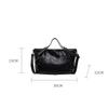 Women's Fashion Y2K Hot Girl Motorcycle Bag Vintage Solid Color Large Capacity Rivet Decor Shoulder Crossbody Bag CLE