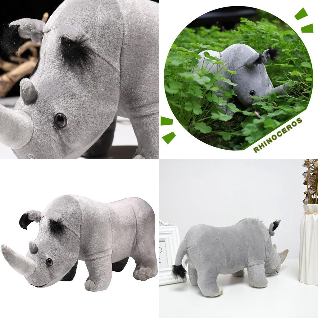 Realistic Rhino Plush Toy For Boys Animal Zoo Stuffed Doll Birthday Gift For Kids Soft And Cuddly