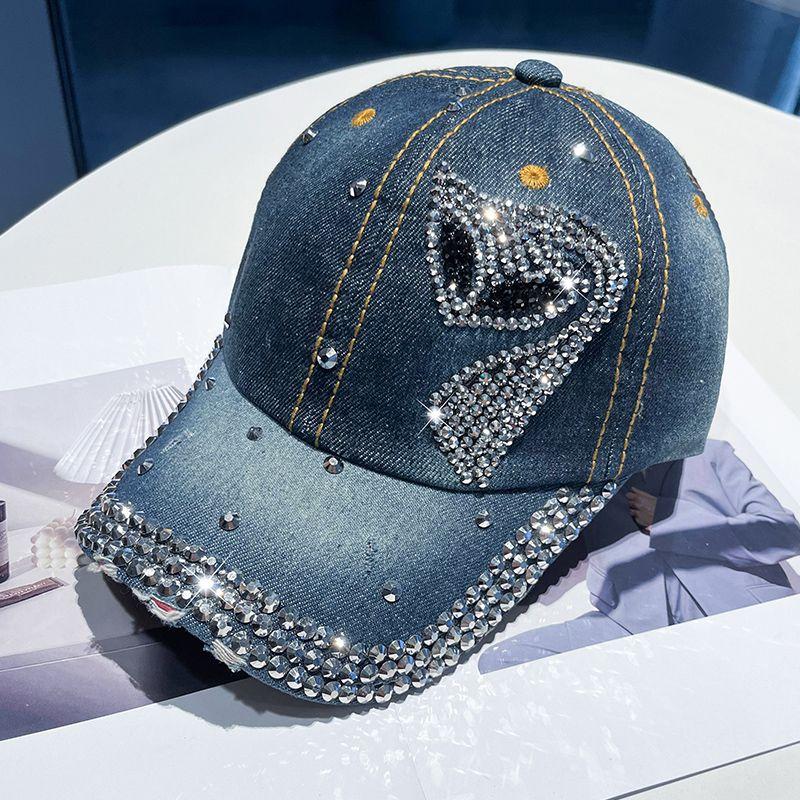 

Женская модная джинсовая бейсболка со стразами, регулируемая ковбойская шляпа с блестящими звездами, повседневная солнцезащитная шляпа с солнцезащитным козырьком на открытом воздухе на лето 55-59CM