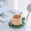 Minimalism Ceramic Mug Green Cup&saucer Dining Table Coffee Cup Milk Tea Mugs Afternoon Tea Teacup Fruit Juice Container