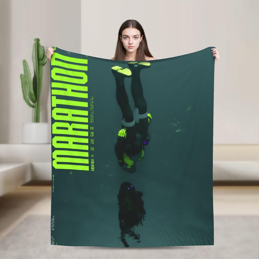 Game Marathon Fashion Blanket Multiple Sizes Soft and Lightweight Throw Fashion Blankets for Couch Sofa and Bed
