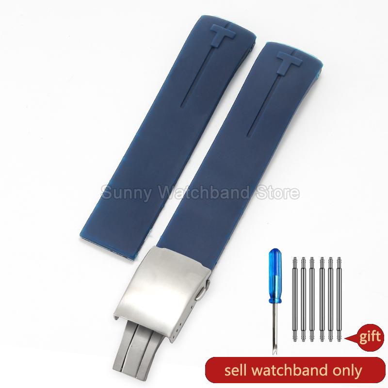 Waterproof Durable Silicone Watch Strap for Tissot 1853 T-Touch Series T013 T081 T091 Watch Accessories 20 21mm Black Blue
