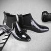 Chelsea Booties Ankle Boots Women Short Patent Leather Thick High Heels Botas Winter Shoes