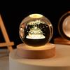 Blank Crystal Craft 3d Laser Engraving Crystal Ball Lamps Galaxy Crystal Ball With LED Wooden Base