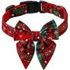 Christmas Cat Collar Adjustable Dogs Collar with Bowtie Kitten Necktie Collar Cats Festival Costume Pet Party Accessory