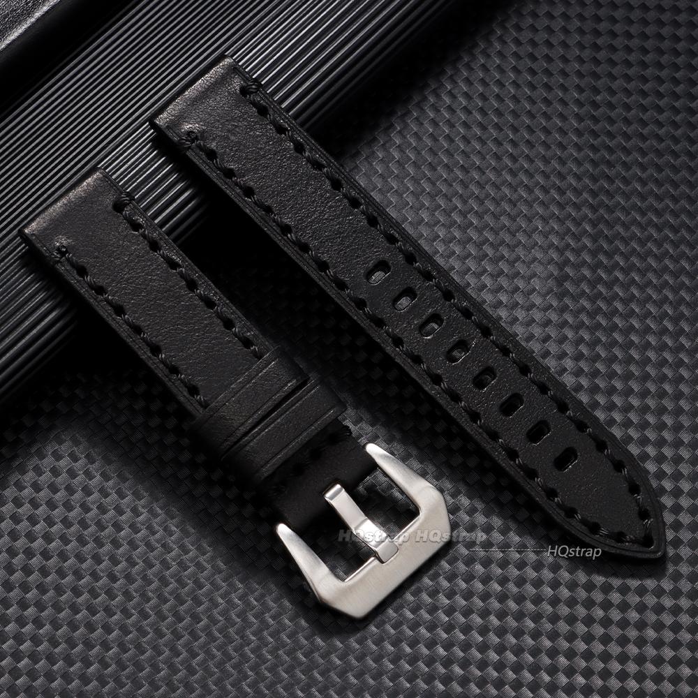 

Vintage Brown Leather Watch Strap for Panerai for Seiko Cowhide Leather Strap Men Women Watch Bracelet 18mm 20mm 22mm 24mm 26mm 26mm&no logo чорний