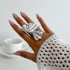 Vintage Gold Ginkgo Leaf Rings for Women Men Metal Pleated Opening Adjustable Finger Ring Party Jewelry Gifts