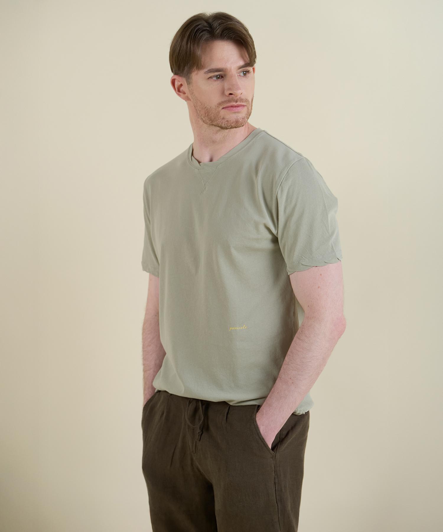 Panicalle Green Vintage Washed Logo T-Shirt (Type B) Charcoal/L