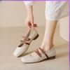 New Style of Women's Ballet Shoes with Thick High Heels and A Shallow Opening
