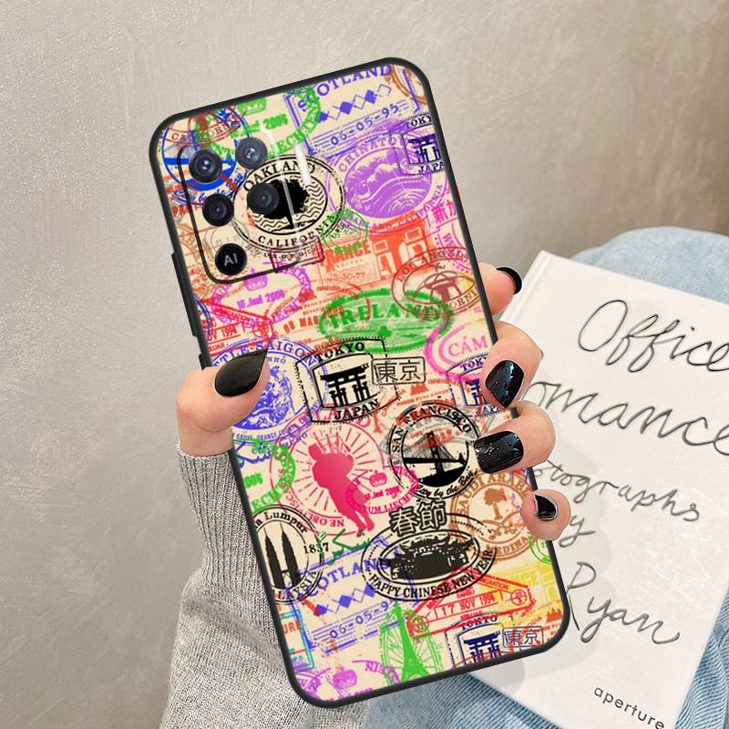 Passport Travel Stamps Case For Oppo A5 Pro A15 A17 A57 A77 A94 A74 A54 A16 A76 A96 A40 A60 A80 A18 A38 A58 A78 A98