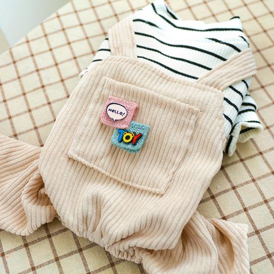 Dog Overalls with Pocket Non-sticky Hair Pullover Puppy Warm Four-legged Clothes Puppy Costume