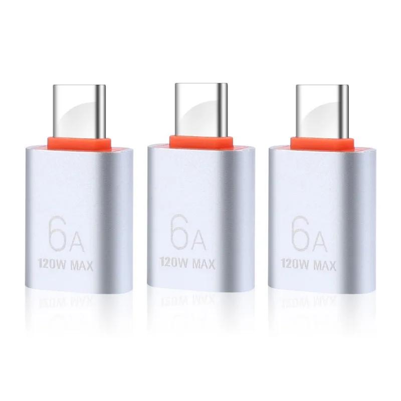6A USB To Type C OTG Adapter USB-C Male To Type-c Female Charger Converter For Samsung S24 Xiaomi MacBook Data Transfer Adapter