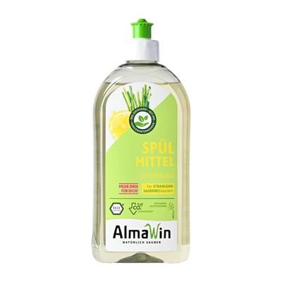 AlmaWin Dish Soap Dish Detergent Lemongrass 500ml Organic Dish Detergent Gentle On Hands Additive-Free