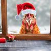 Christmas Hat, Chicken Head, Fully Transparent Glass, Home Decoration Stickers