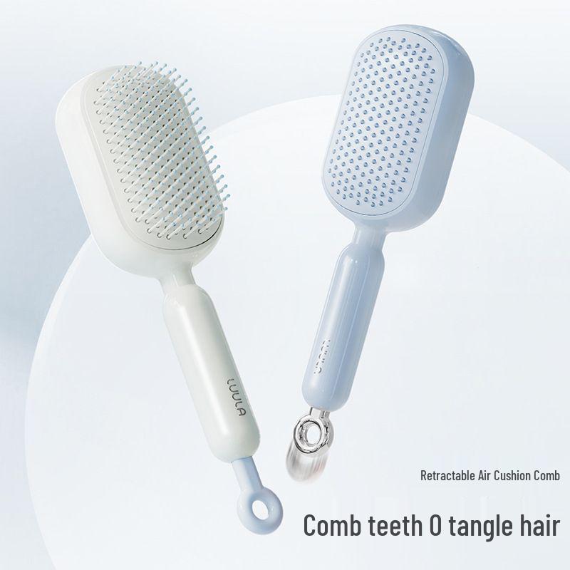 Portable Retractable Massage Comb with Anti-static, Fluffy Detangling Cushion
