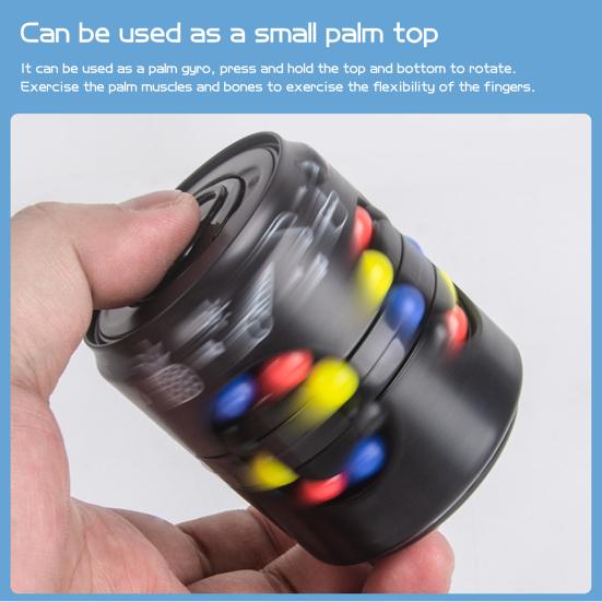 Rotatable Colorful Bean Can Toy Stress Anxiety Relief Educational Brain Teaser Sensory Bead