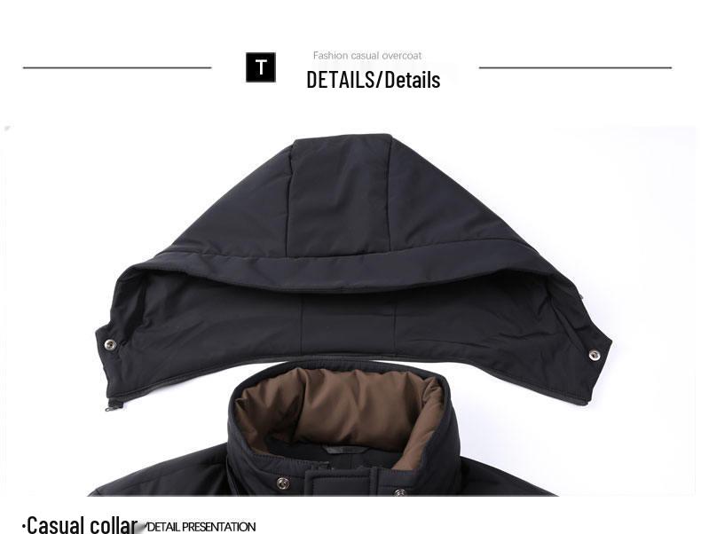 Doudoune à Capuche Mi-Longue pour Homme - Manteau d'Hiver Épais, Chaud et Décontracté