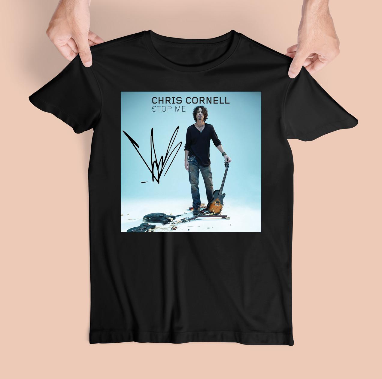 Stop Me By Chris Cornell Short Sleeve Black Short Sleeve All Size Unisex Shirt L