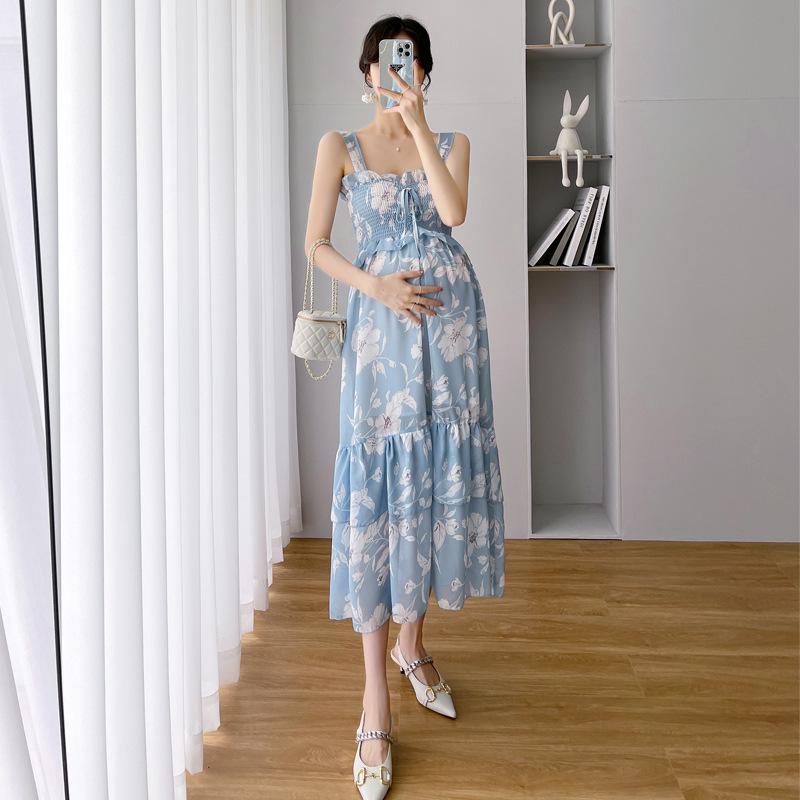 Spring/Summer Chiffon Floral Plus Size Maternity Dress Set M