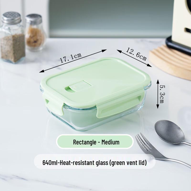 ZISIZ Rechteckiges Glas-Lebensmittelaufbewahrungsbehälter-Set