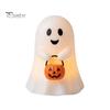Festival Atmosphere Supplies Cute Ghost Holding Pumpkin Bucket Table Lamp, Halloween Spooky Bedside Christmas Eve Party Small LED Night Light