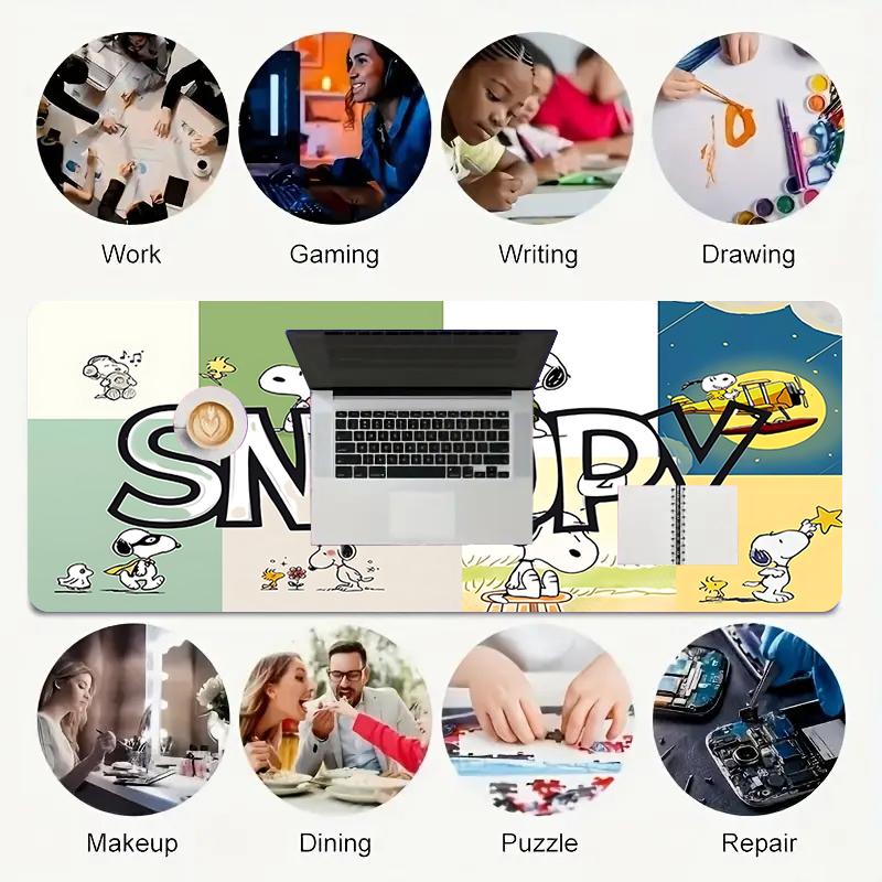 1Pc Snoopy'S Adventures Woodstock Gaming Mouse Pad Keyboard Desk Mat Non-slip Rubber Lock Edge Waterproof Computer Mousepad for Office Home Decor S127