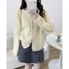 Autumn and winter new textured simple knitted cardigan women's solid color versatile loose lazy sweater jacket