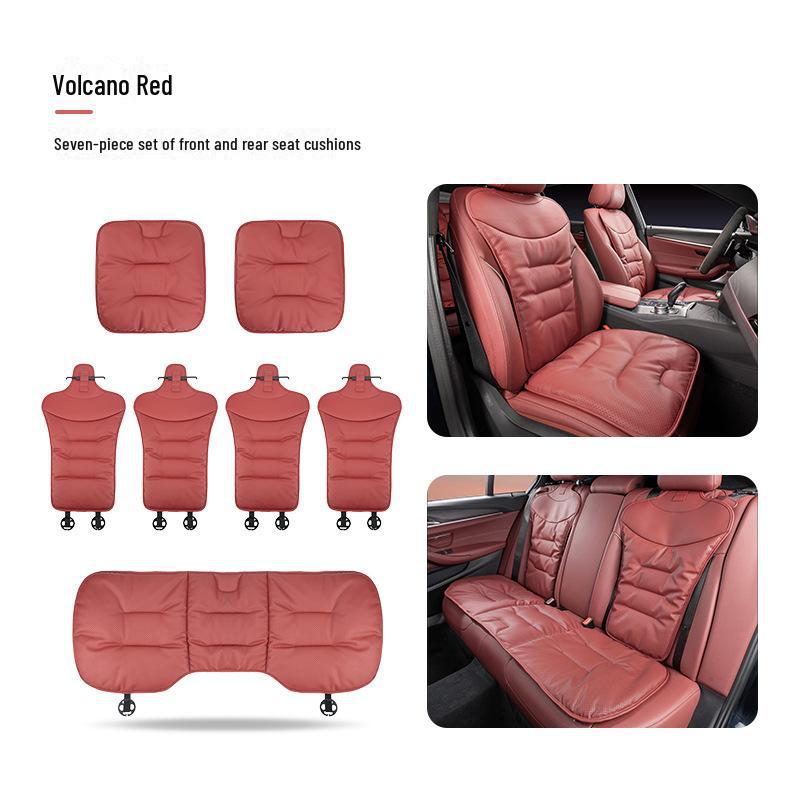 Universal Ventilated Nappa Leather Car Seat Cushions - Four Seasons, Breathable, High-Grade, Perforated Design for All Models.