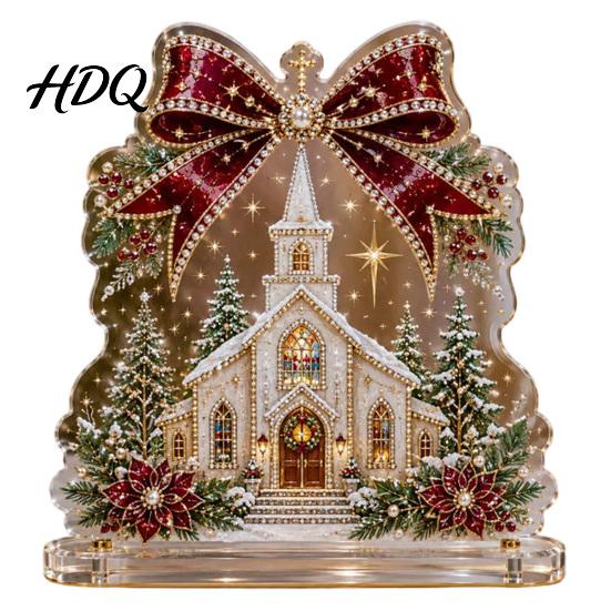 Christmas Party Supplies for Home Faux Diamond Painting Tabletop Ornaments Beginner-Friendly DIY Acrylic Rhinestone Art Gift Friends Craft