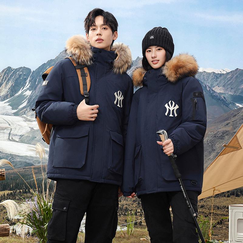 Zimowa kurtka puchowa z grafenem: Ciepła, Wiatroszczelna, Z kapturem, Modna, Swobodny krój dla par.