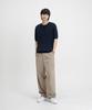 LEMAIN SECOND Oversized Washable Crew Neck Cable Short Sleeve Knit [Navy]