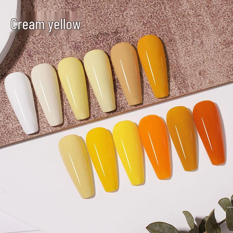 2024 Gel Polish Set: Cheese, Ginger Yellow, Egg Yolk, Milky Yellow Shades - Phototherapy Nail Art Collection