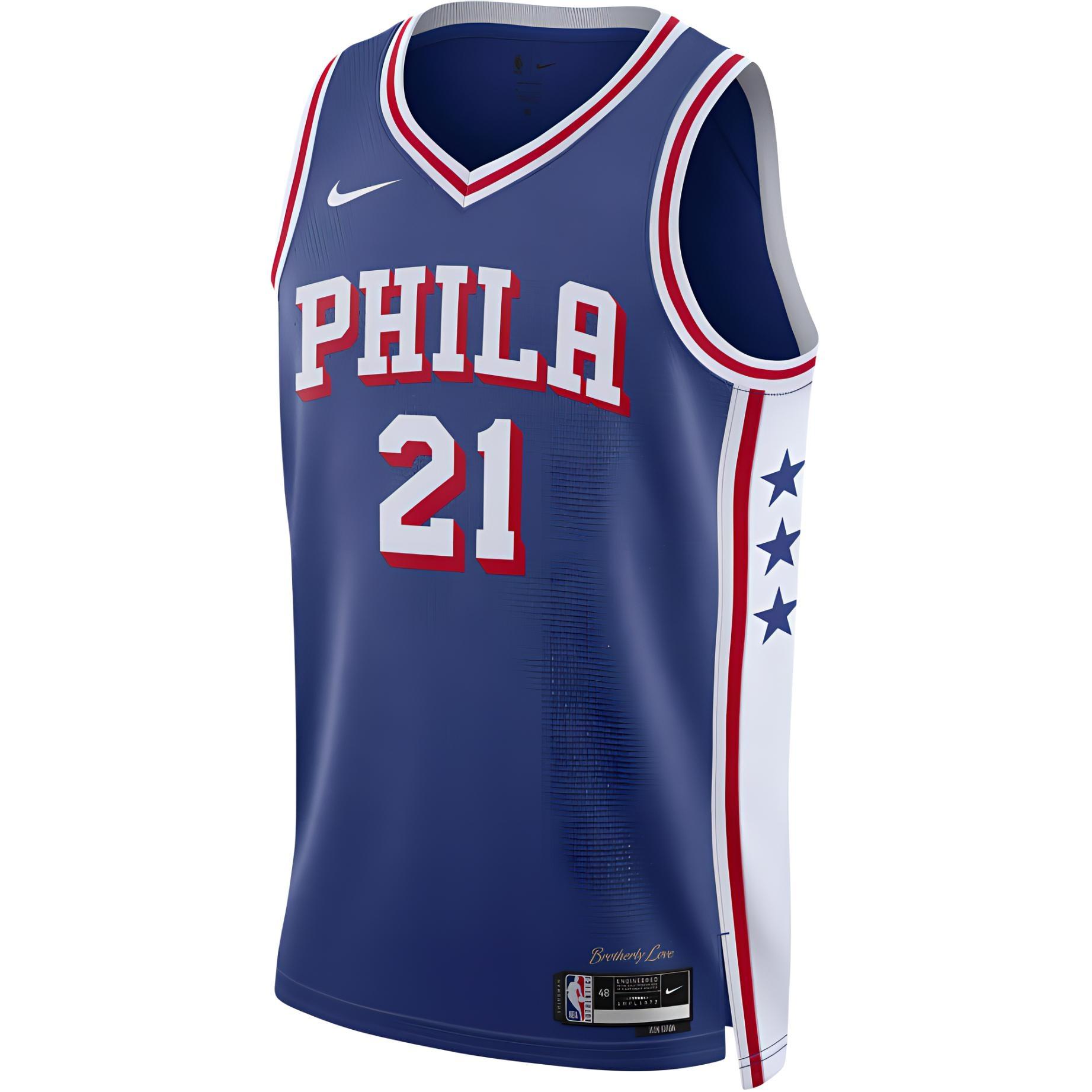 Nike NBA Joel Embiid Philadelphia 76ers 2023/24 Icon Edition Swingman Jersey #21 Men s DX8620-401 XL