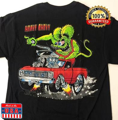 Rat Fink Heavy Chevy T-shirt Ed Big Daddy Roth Heren Zwart T-shirt Maat S-5XL Unisex T-shirt
