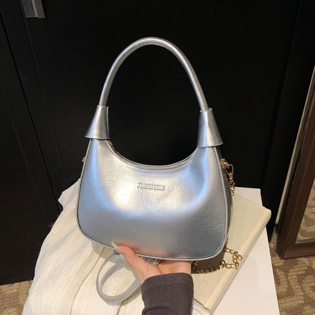 Spring fashion glossy commuter bag casual versatile patent leather crescent bag shoulder underarm bag women's bag