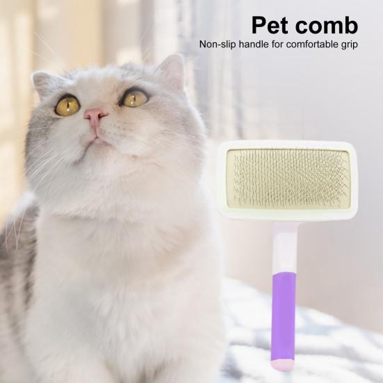 Pet Comb Dog Stainless Steel Pins Anti-slip Handle Portable Anti-break Dog Cat