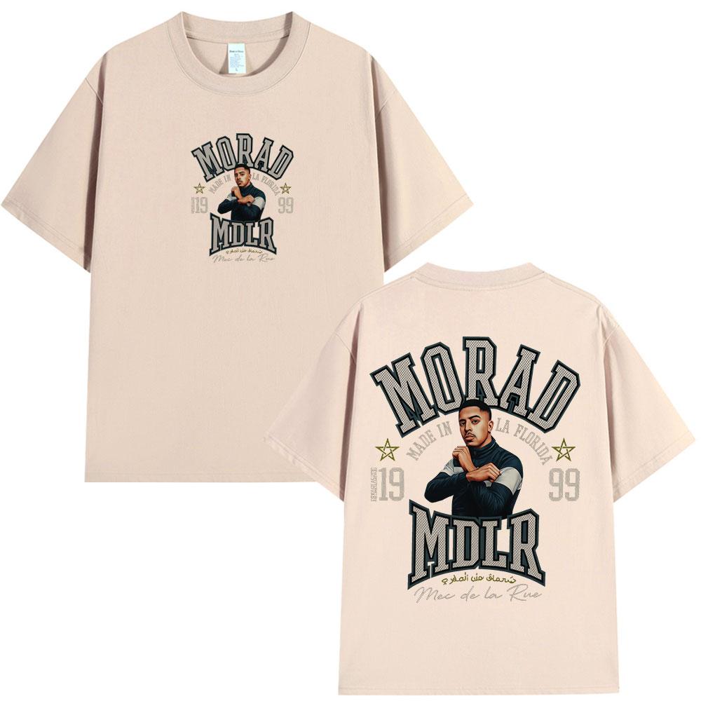 Rapper Morad MDLR T-Shirt 2026 Sommer Herren Hip Hop Retro Mode T-Shirt Lässig Baumwolle Oversized Rundhals T-Shirt Street Y2K