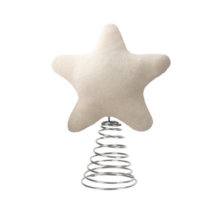 

Festival Star Toppers Christmas Tree Plush Star Christmas Tree Decoration Festival Home Ornament for Home Accent бежевий