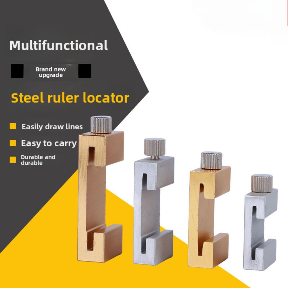 Stainless Steel Ruler Positioning Block 15/20/30/40cm Steel Ruler Scribing Limiter for Woodworking