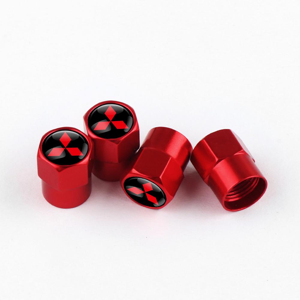 4PCS Tire Valve Caps Car Motorcycle Wheel Tyre Air Valve Cover For Mitsubishi Space Star Lancer 9 Outlander Xl Eclipse Cross Asx