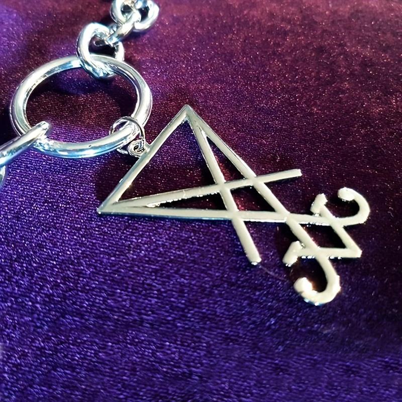 Osobnost Lucifer Seal Grafický přívěsek Tučný náhrdelník pro ženy Dívky, Šperky na krk stříbrné barvy