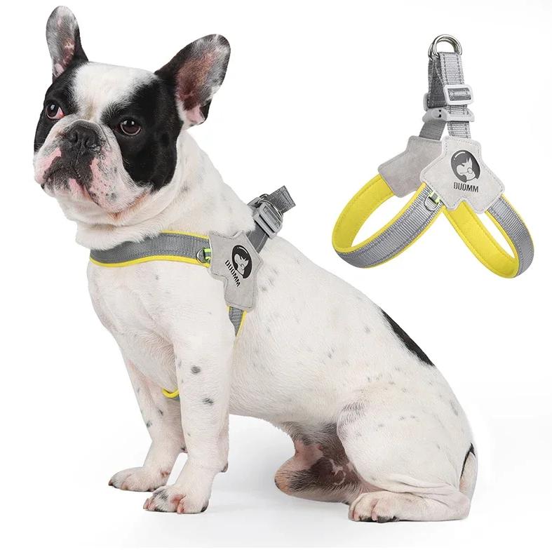 

No-Pull Y-Shaped Dog Harness for Small Dogs - Breathable Reflective Saddle Vest Lightweight Comfortable Anti-Escape Pet Vest XL жовтий