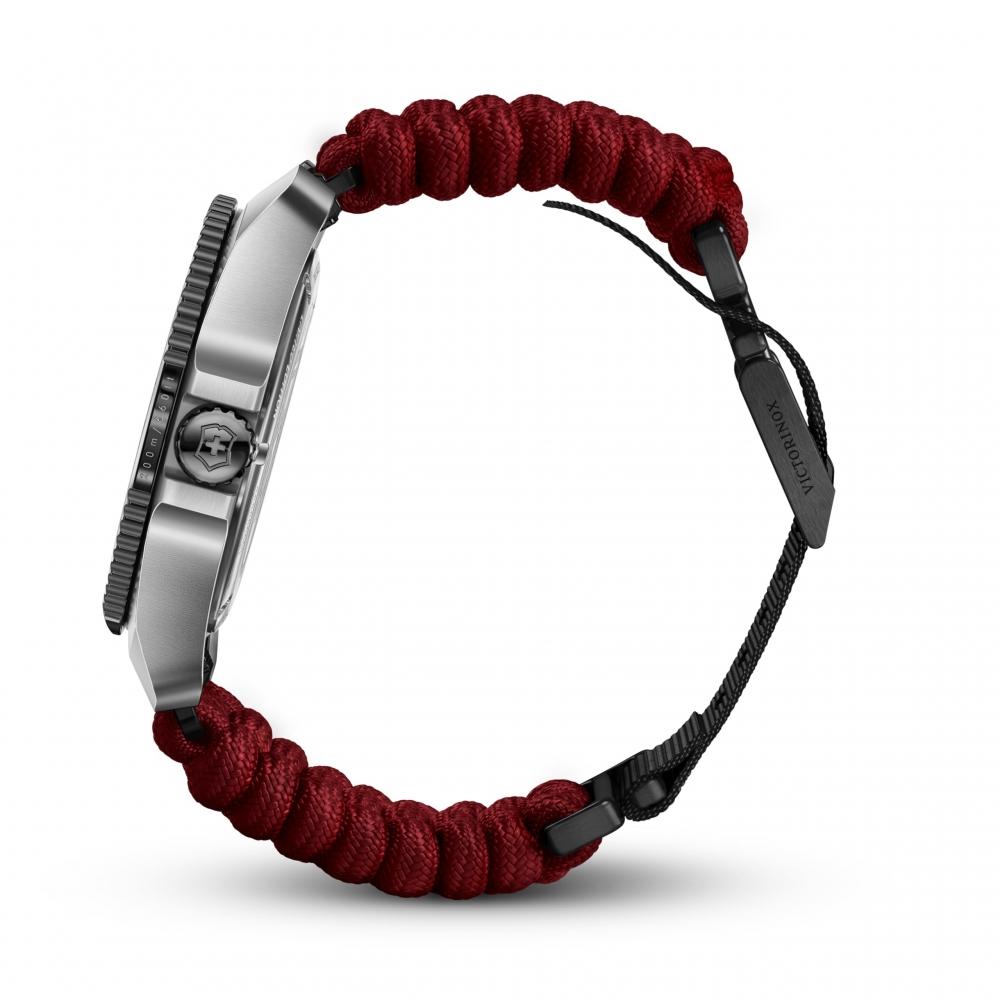 Victorinox JOURNEY 1884 Watch Men's Black Dial Red Paracord Strap Accessory Wallet, Multi-Tool, Rubber Strap Included Quartz Stainless Steel Case (316