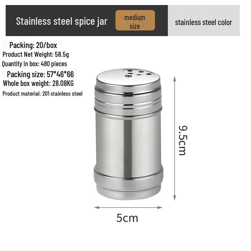 "Stainless Steel Seasoning Jar: Multi-purpose Spice Bottle for Home & BBQ"