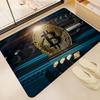 Funny Bitcoin Gold And Money Anime Spend Or Save Floor Mat Non-Slip Laundry Room Mat Laundry Decor Balcony Child Living