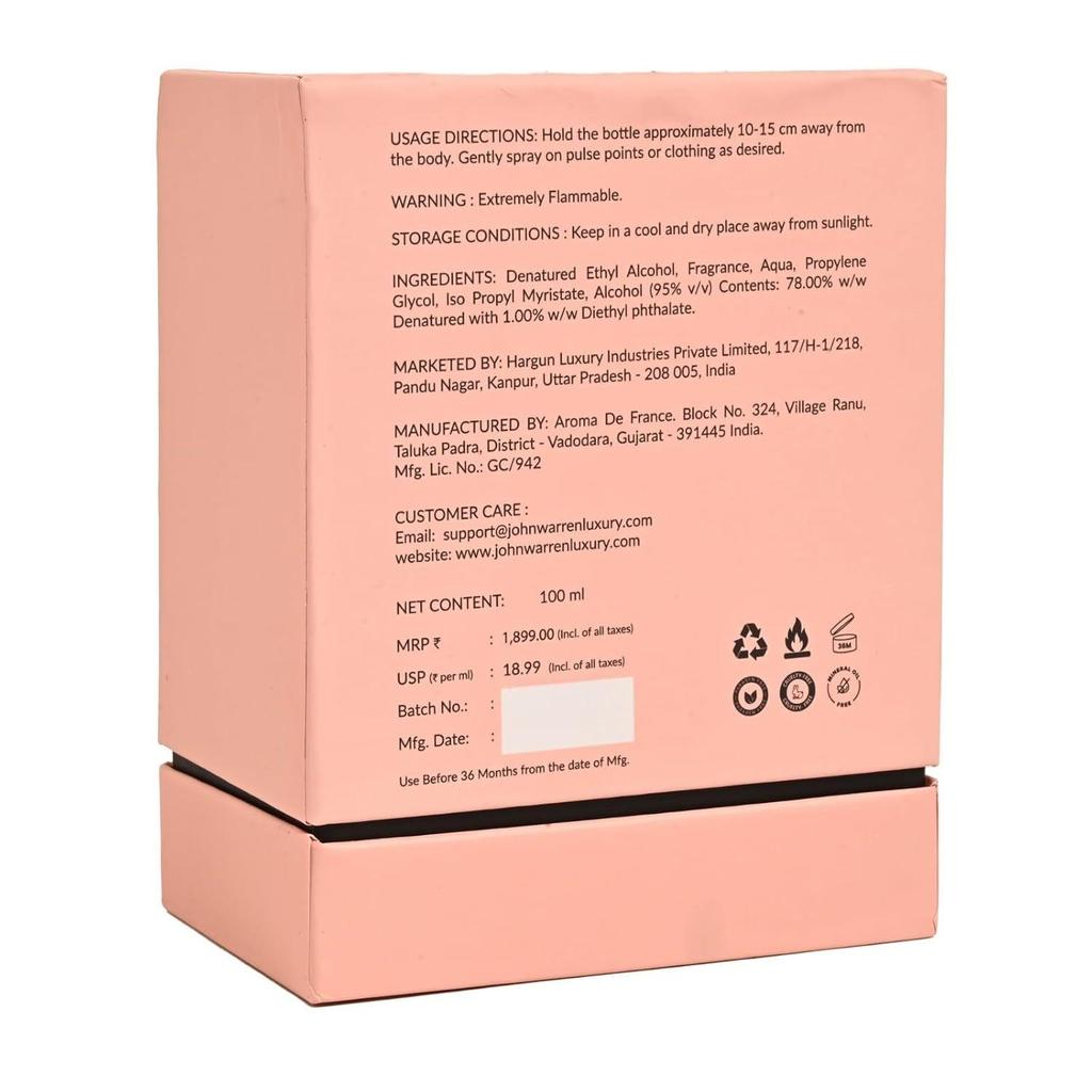 JOHN WARREN FLORA Luxury Perfume For Women, Long-Lasting Eau De Parfum