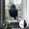 Large Crow Window Sticker Black Raven Bird On Branch PVC Decal Reusable Double-Sided Static Window Clings for Living Room Bedroom Glass Door Window