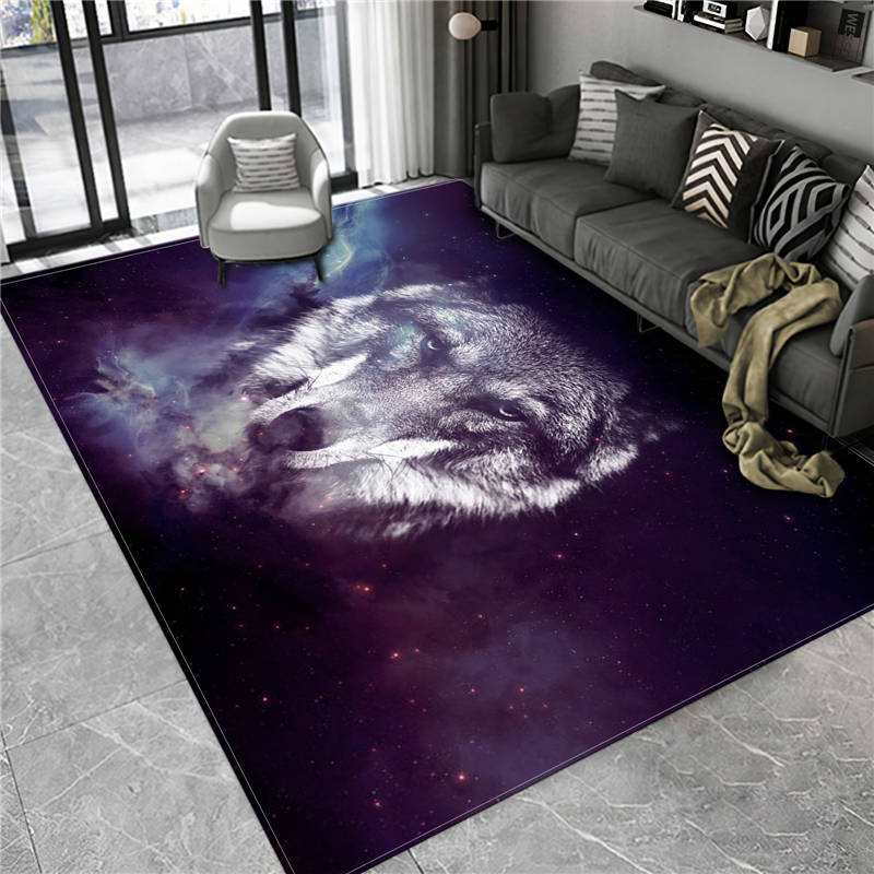 Wolf Carpet 3D Animal Floor Mat For Bathroom Big Flannel Carpet Living Room Bedroom Furniture Rug Lounge Carpet Bedside Mat